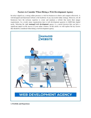 Factors to Consider When Hiring a Web Development Agency