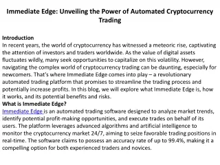 Immediate Edge Unveiling the Power of Automated Cryptocurrency Trading