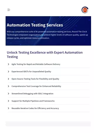 Automation Testing Services- Round The Clock Technologies