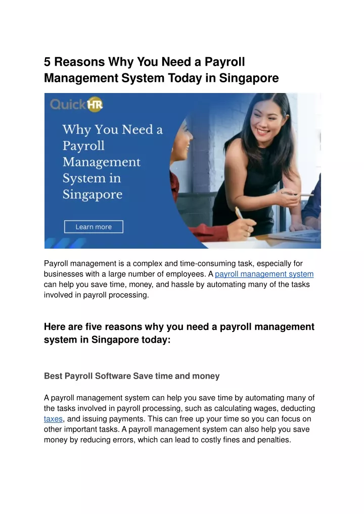 5 reasons why you need a payroll management