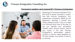 Permanent resident card renewal BC | Virtuous Immigration