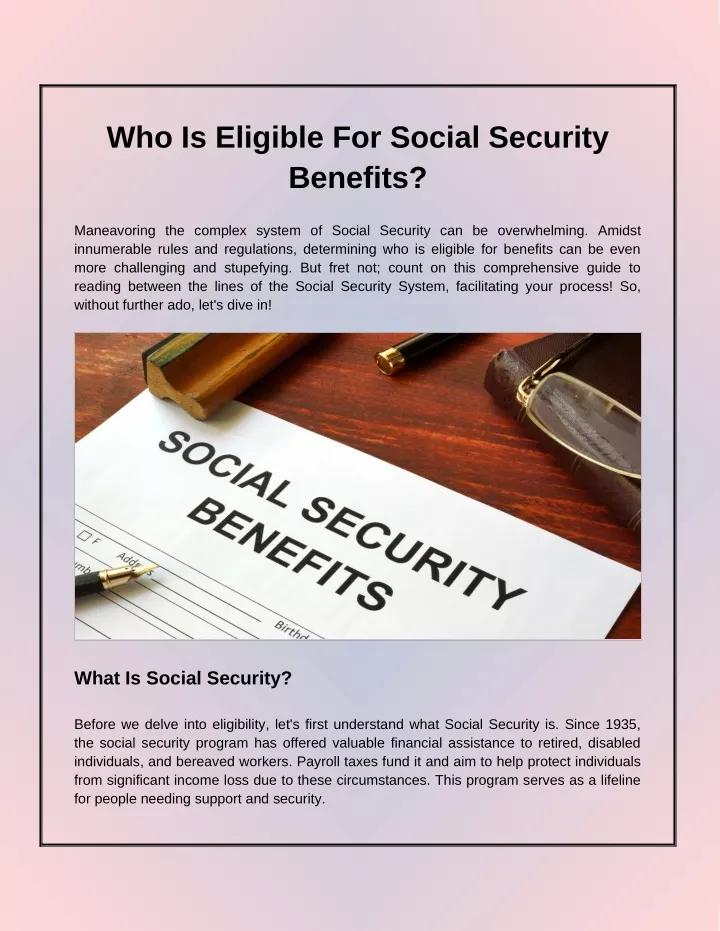 who is eligible for social security benefits