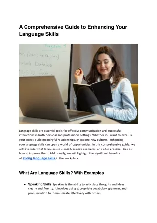 a comprehensive guide to enhancing your language