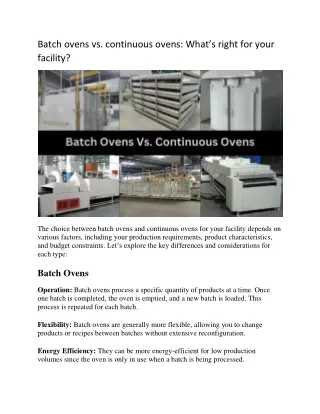 Batch ovens vs. continuous ovens What is right for your facility.docx