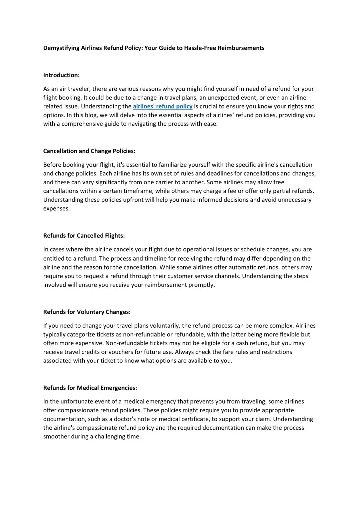 demystifying airlines refund policy your guide