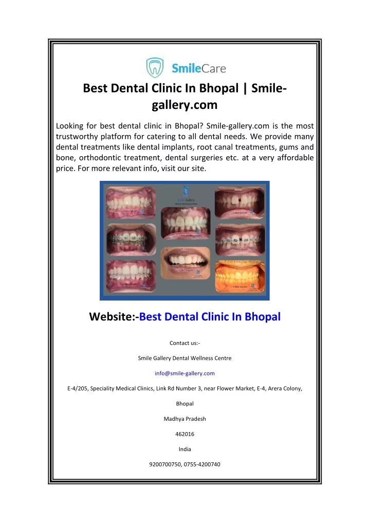 best dental clinic in bhopal smile gallery com