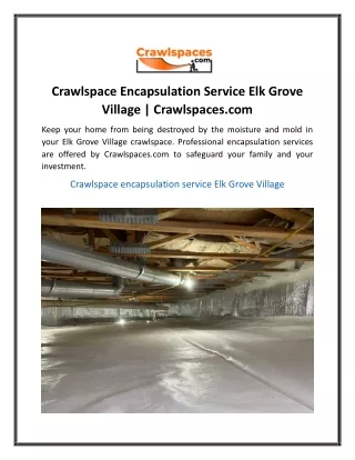 Crawlspace Encapsulation Service Elk Grove Village  Crawlspaces