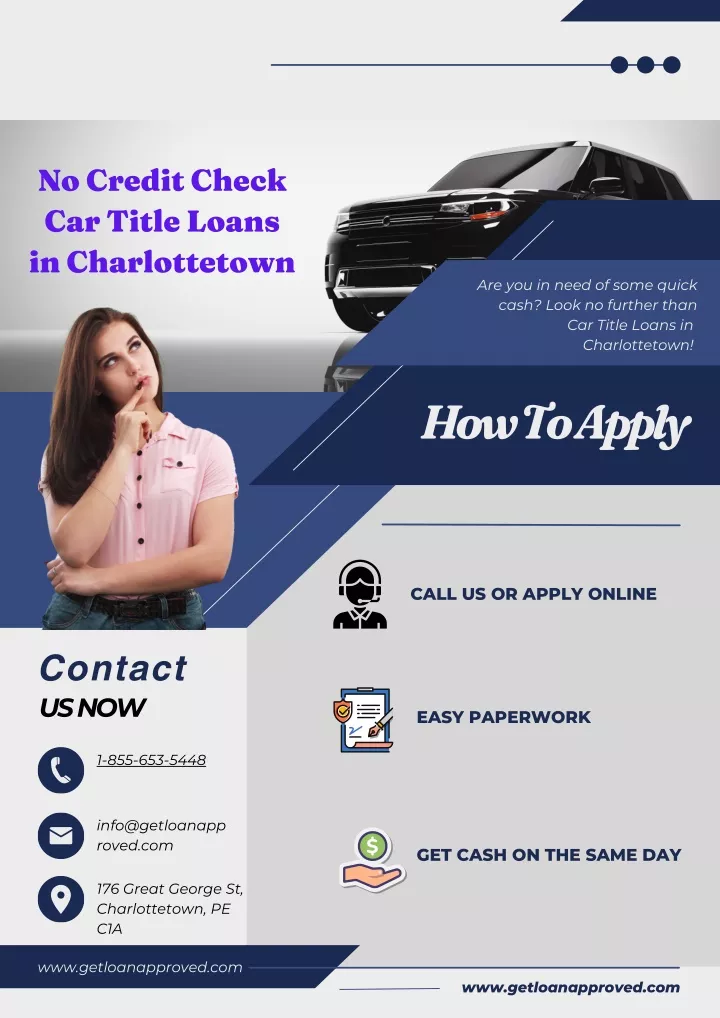 no credit check car title loans in charlottetown
