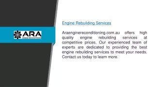 Engine Rebuilding Services Araenginereconditioning.com.au
