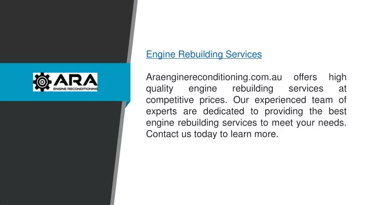 engine rebuilding services