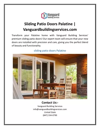 Sliding Patio Doors Palatine  Vanguardbuildingservices