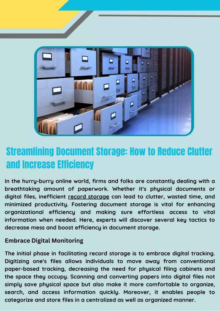 streamlining document storage how to reduce