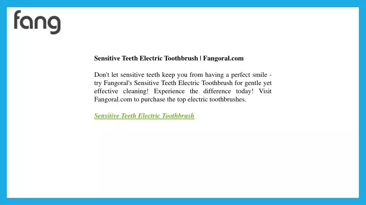 sensitive teeth electric toothbrush fangoral