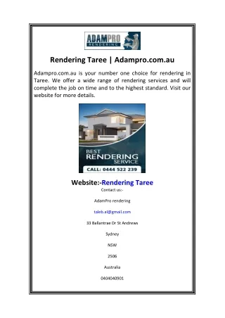 rendering taree adampro com au