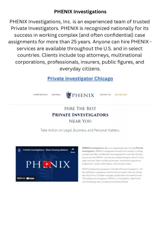 PHENIX Investigations