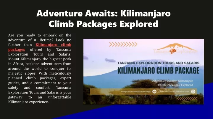 adventure awaits kilimanjaro climb packages