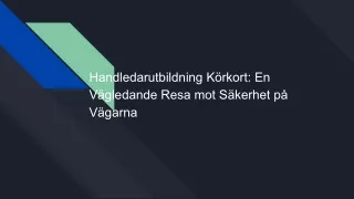 Handledarutbildning Körkort: En Vägledande Resa mot Säkerhet på Vägarna