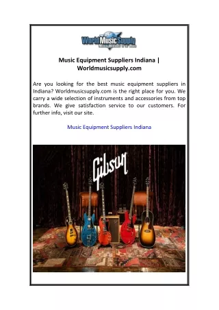 Music Equipment Suppliers Indiana  Worldmusicsupply.com