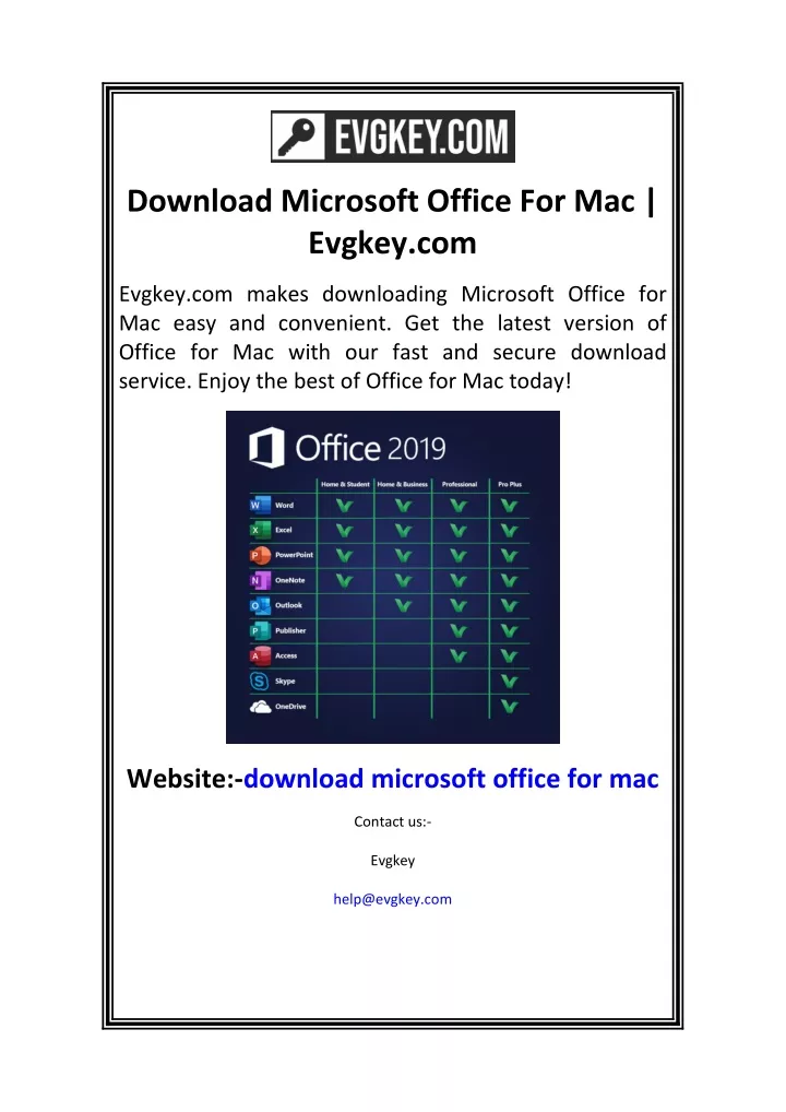 download microsoft office for mac evgkey com