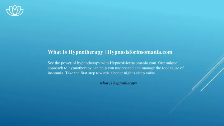 what is hypnotherapy hypnosisforinsomania