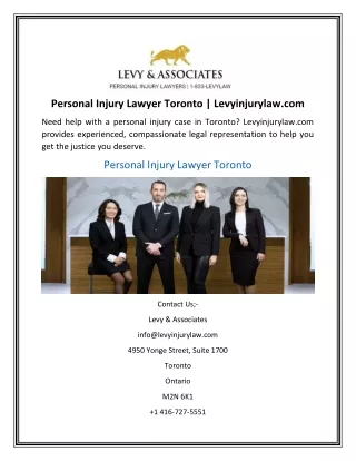 Personal Injury Lawyer Toronto Levyinjurylaw.com