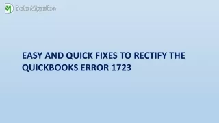Simple Ways To Fix QuickBooks Error 1723