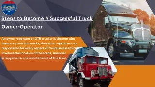 Steps to Become A Successful Truck Owner-Operator