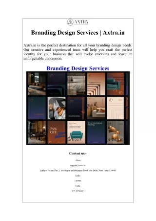 Branding Design Services  Axtra.in