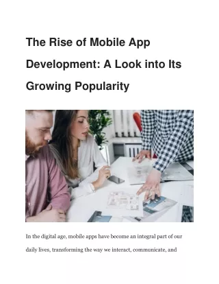 The Rise of Mobile App Development_ A Look into Its Growing Popularity