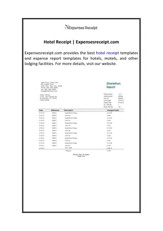hotel receipt expensesreceipt com