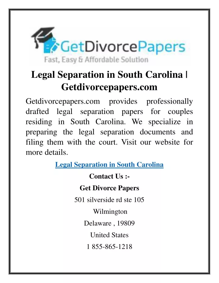 legal separation in south carolina