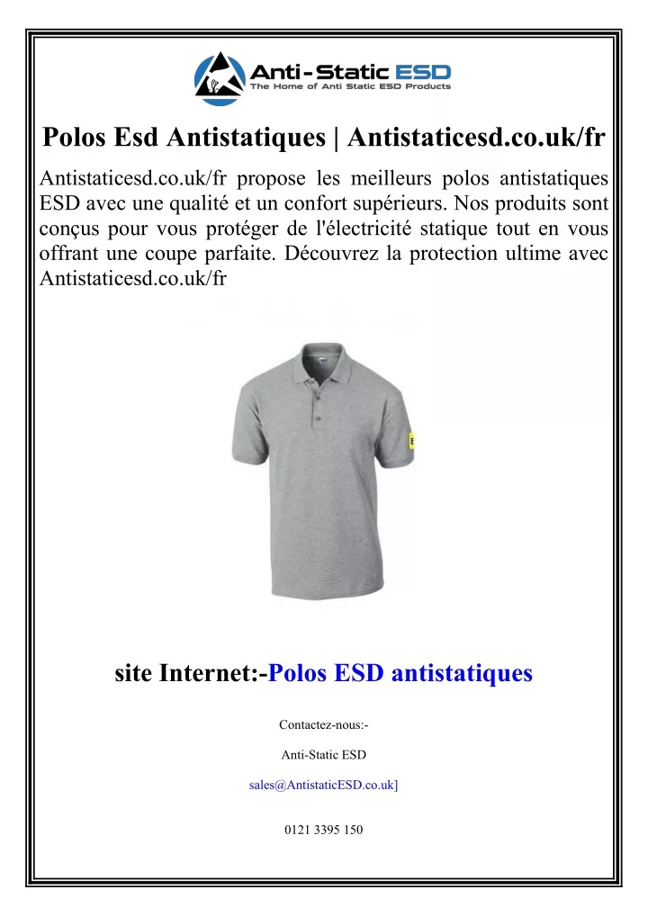 polos esd antistatiques antistaticesd co uk fr