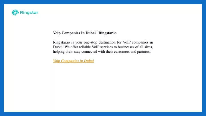 voip companies in dubai ringstar io ringstar