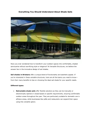 everything you should understand about shade sails