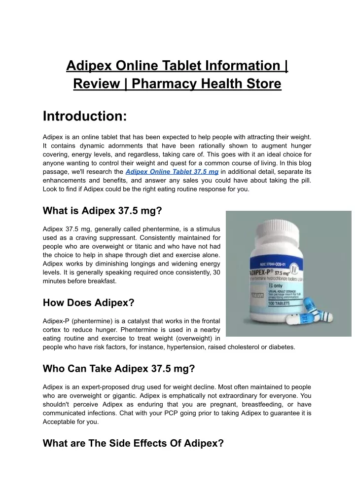 adipex online tablet information review pharmacy