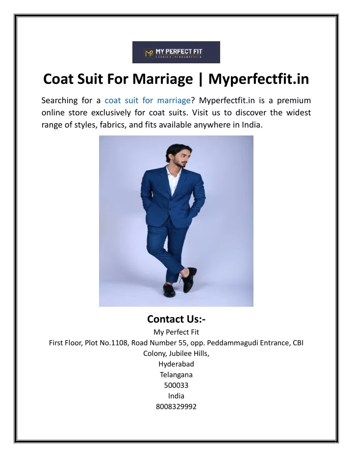 coat suit for marriage myperfectfit in