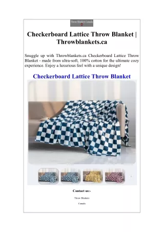 Checkerboard Lattice Throw Blanket  Throwblankets.ca