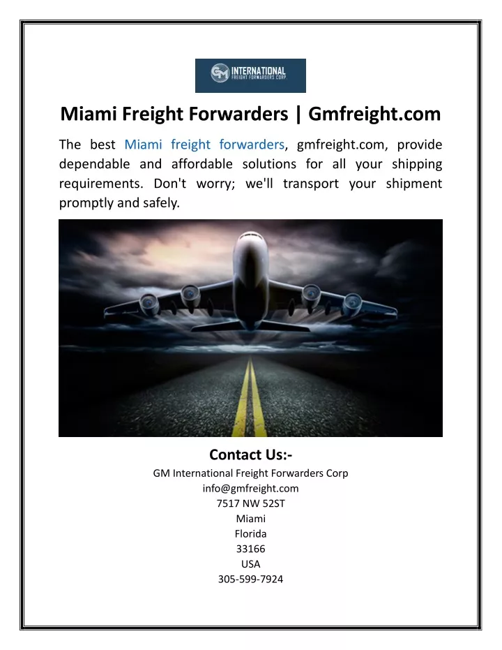 miami freight forwarders gmfreight com