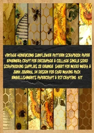 $PDF$/READ/DOWNLOAD vintage honeycomb sunflower pattern scrapbook paper ephemera craft for