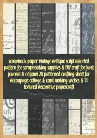 Download Book [PDF] scrapbook paper Vintage antique script assorted pattern for scrapbooking