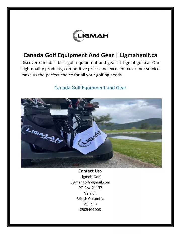 canada golf equipment and gear ligmahgolf