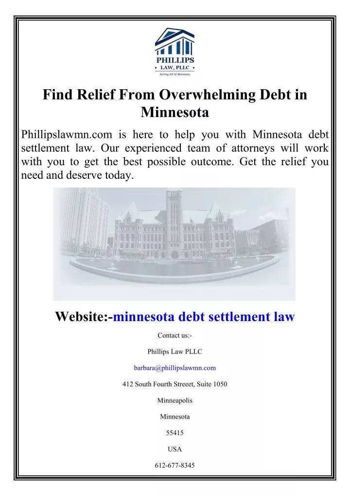 find relief from overwhelming debt in minnesota