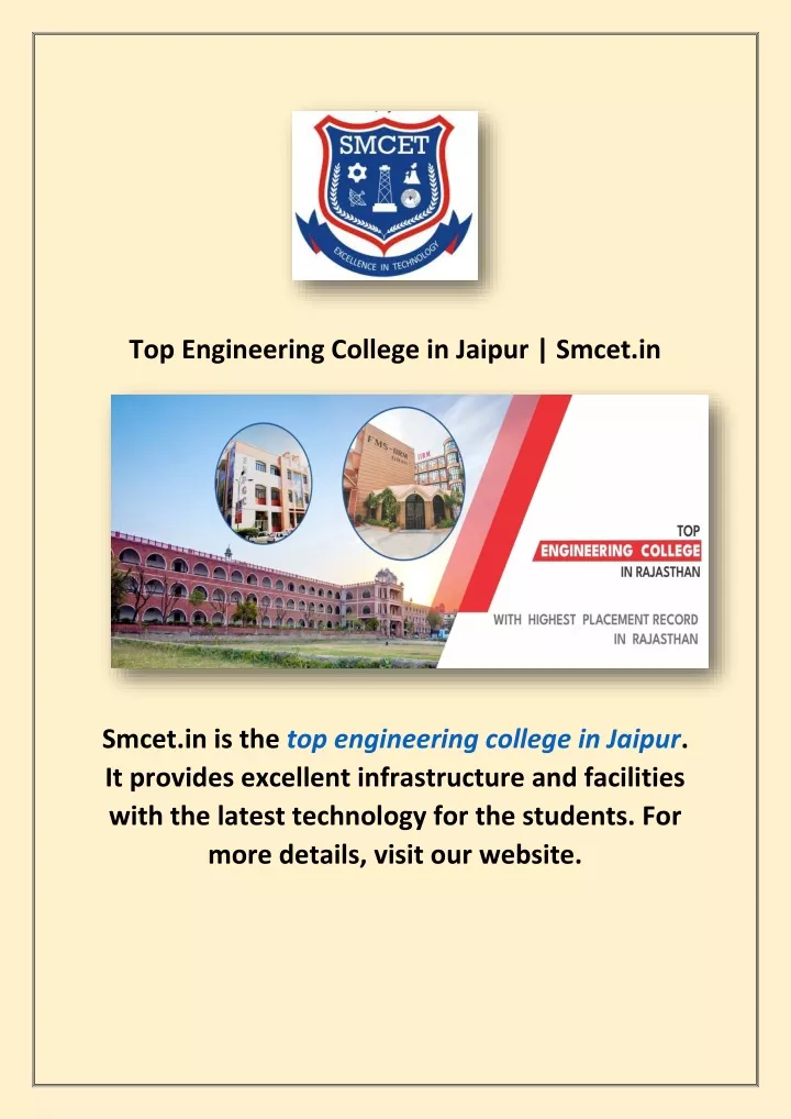 top engineering college in jaipur smcet in