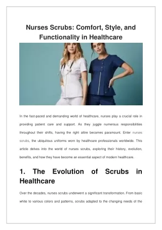 Nurses Scrubs Comfort, Style, and Functionality in Healthcare
