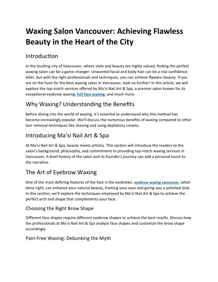 waxing salon vancouver achieving flawless beauty