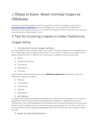 2023 - 3 Things to Know About Growing Grapes in Oklahoma