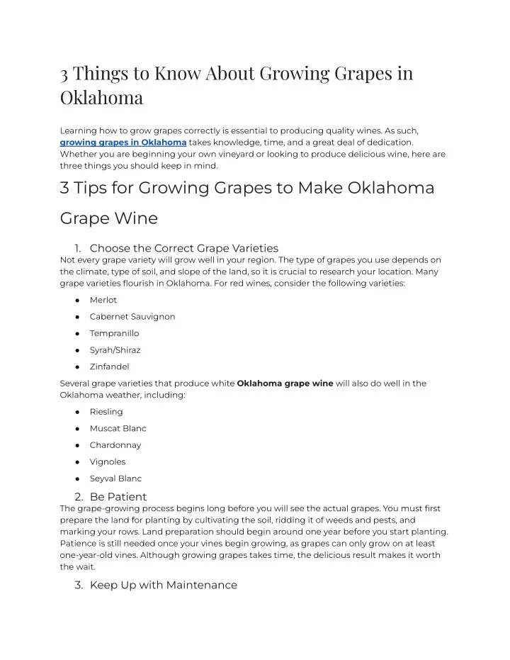 3 things to know about growing grapes in oklahoma