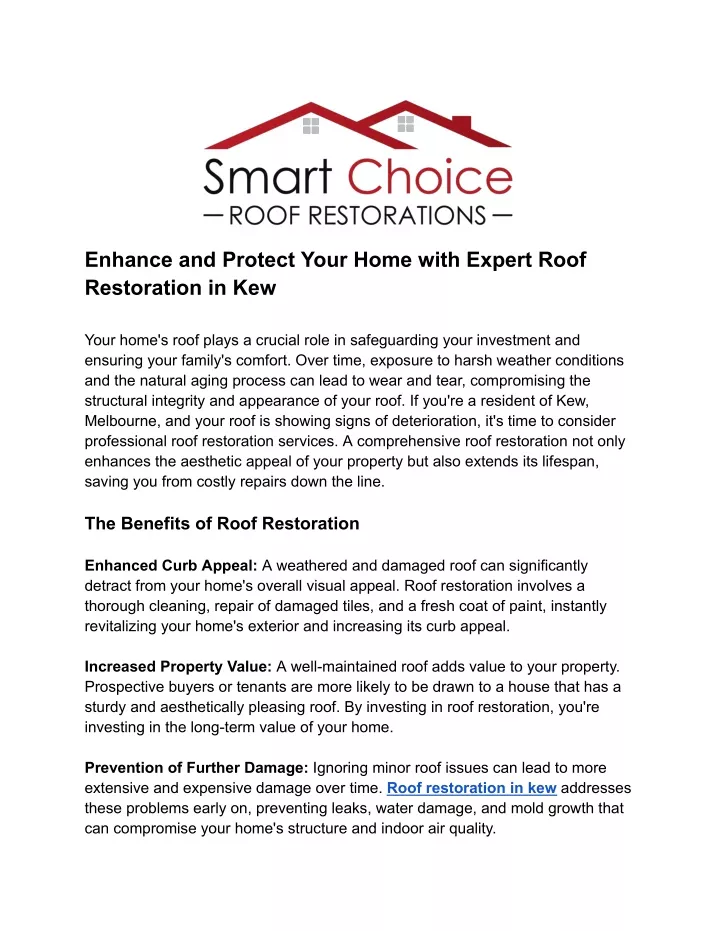 enhance and protect your home with expert roof