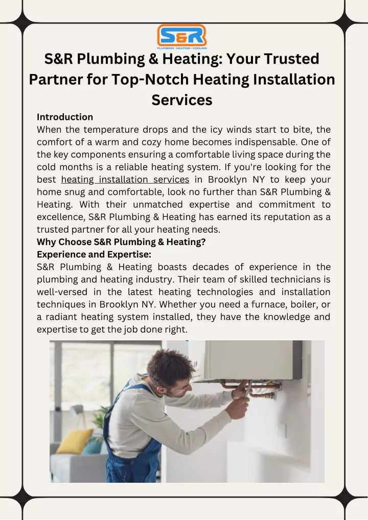 s r plumbing heating your trusted partner