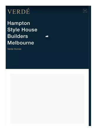 Hampton Style House Builders Melbourne